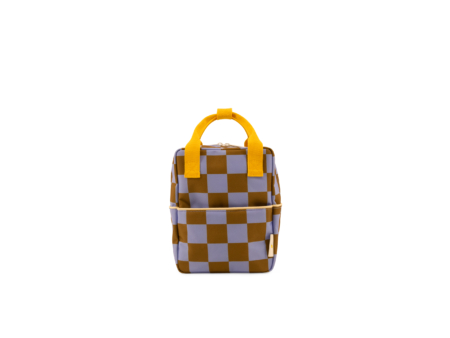 1802106 Sticky Lemon backpack small farmhouse checkerboard blooming purple soil green front product shot 01