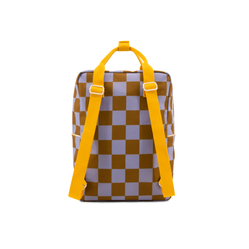 1802109 Sticky Lemon backpack large farmhouse checkerboard blooming purple soil green back product shot 04
