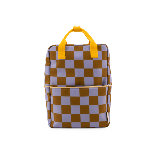 1802109 Sticky Lemon backpack large farmhouse checkerboard blooming purple soil green front product shot 01