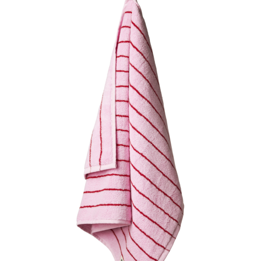 Naram guest towels 8 color combinations baby pink ski patrol red thin stripe